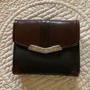 Brighton leather wallet in black and brown